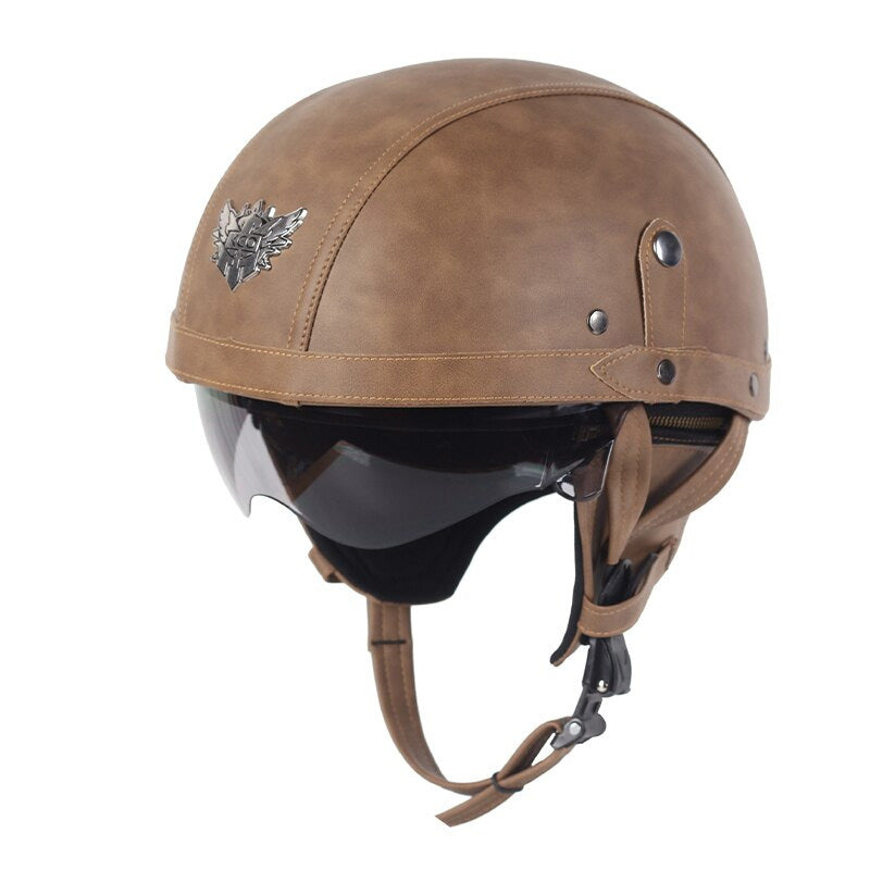 Motocyklová helma NovaRove, retro styl, výsuvný UV štít, certifikace DOT