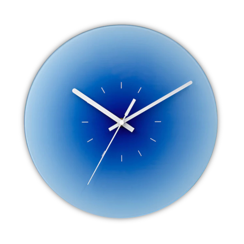 NovaLuxe-wandklok van glas, stil kwartsuurwerk, met of zonder cijfers