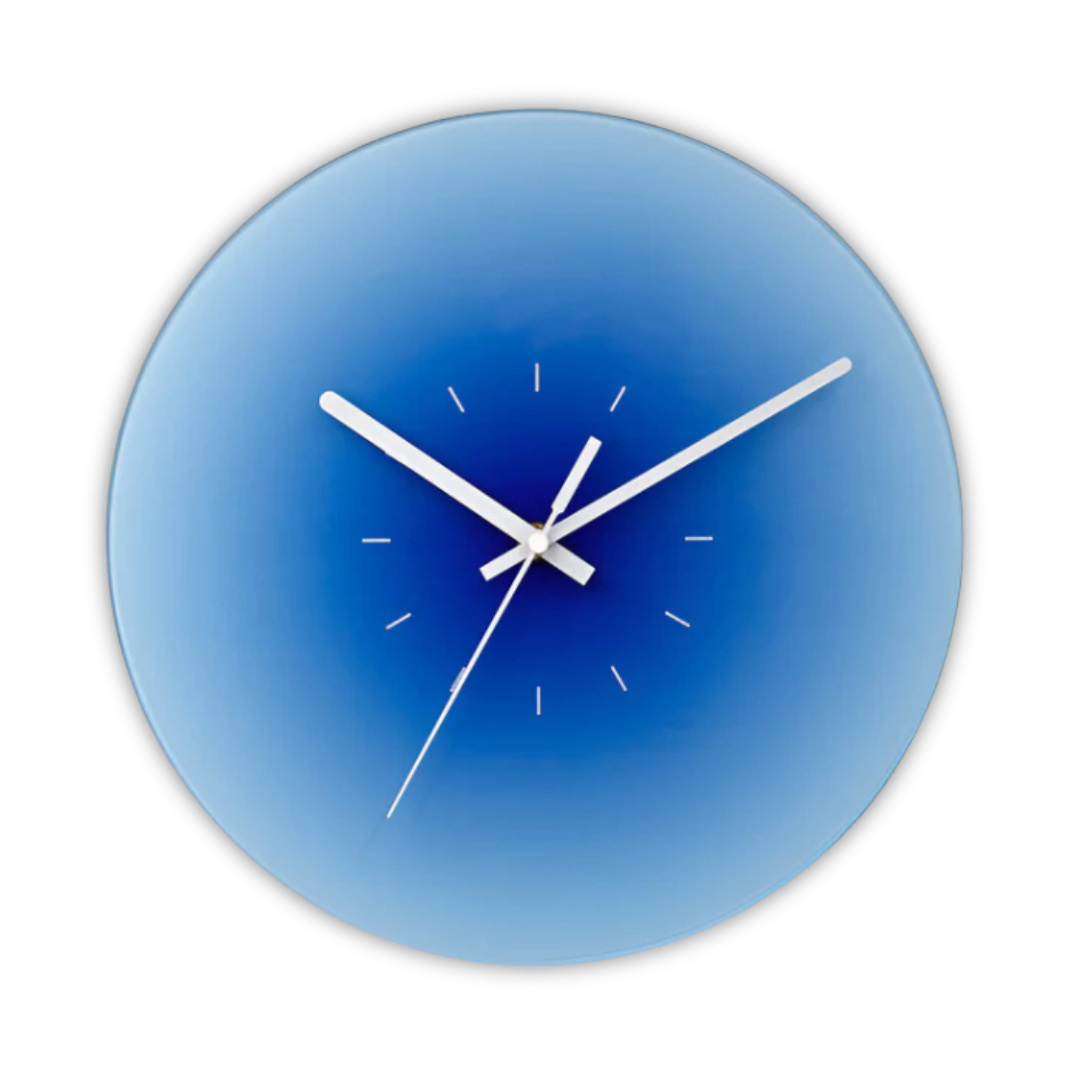 NovaLuxe-wandklok van glas, stil kwartsuurwerk, met of zonder cijfers