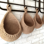 Hängekorb, handgewebte Jute, rustikales Boho-Wohndekor