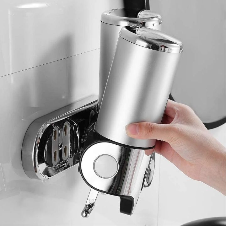 Wall Mounted Soap Dispenser | SudsStation Bathroom Organizer | Stainless Steel & ABS | 16.9 fl oz | Set of 1–3