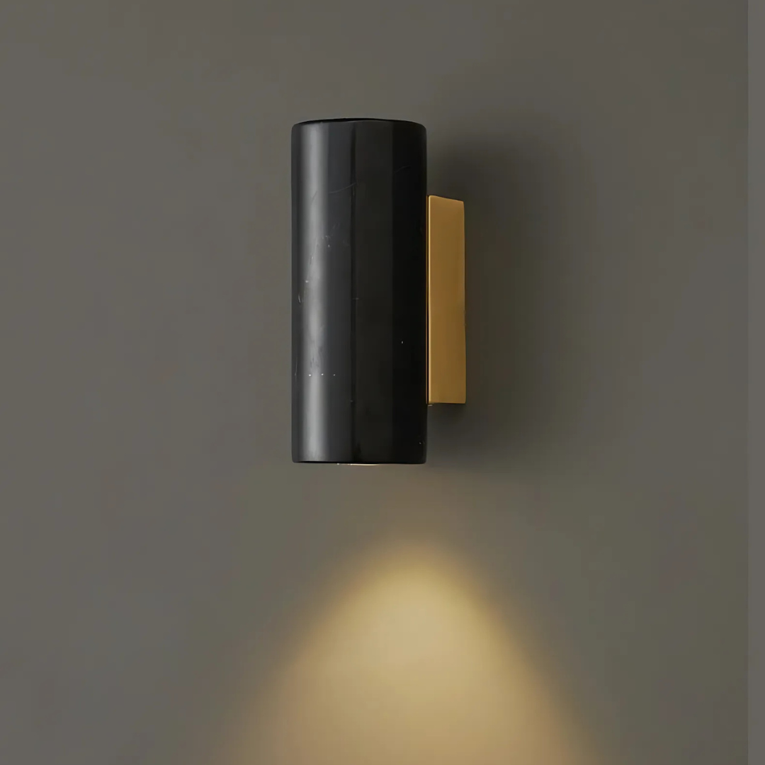 Maris vägglampa i sten och metall, G9 LED, fyrkantig eller rund
