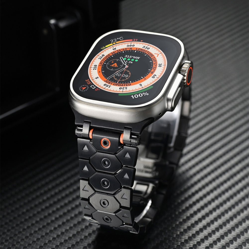 Vantira FusionX Titanium Apple Watch Band, Hexagonal Link Design