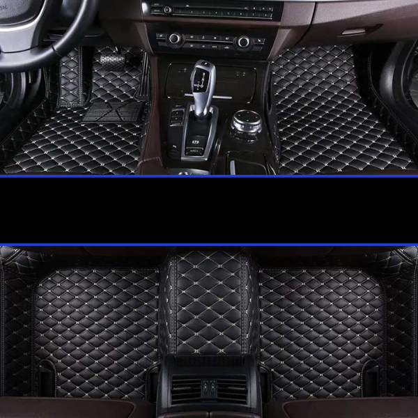 Car & SUV Floor Mats, Vegan Leather with Memory Foam Cushioning