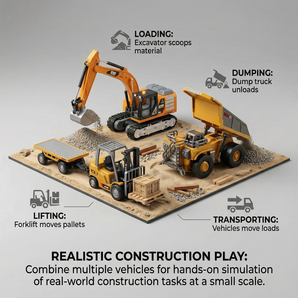 Premium Metal Remote Control Construction Vehicle for Realistic Operation and Precision Play | Fioriscas
