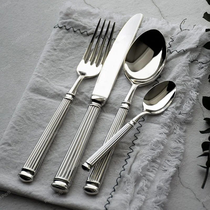 Bellemont Roman-Inspired Flatware Set, Heavyweight Cutlery, 4 or 20 Pieces