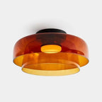 Håndlavet loftslampe i glas, Lumenweave nordisk design med flere niveauer