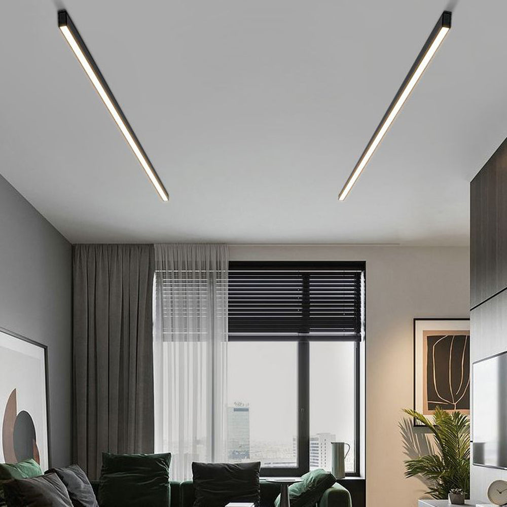 Noirline lineær LED-loftslampe, sort finish, 4 længder