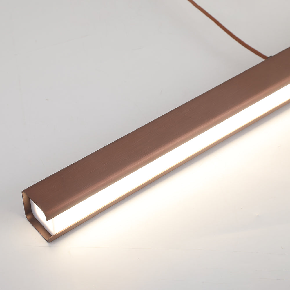 Nexis Linear-Frame LED Pendant Light, Black & Brown Finish
