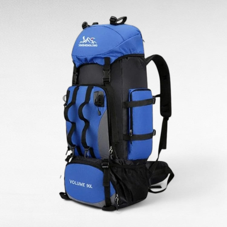Ultralichte wandelrugzak van 90 liter, waterdicht ripstopmateriaal met regenhoes