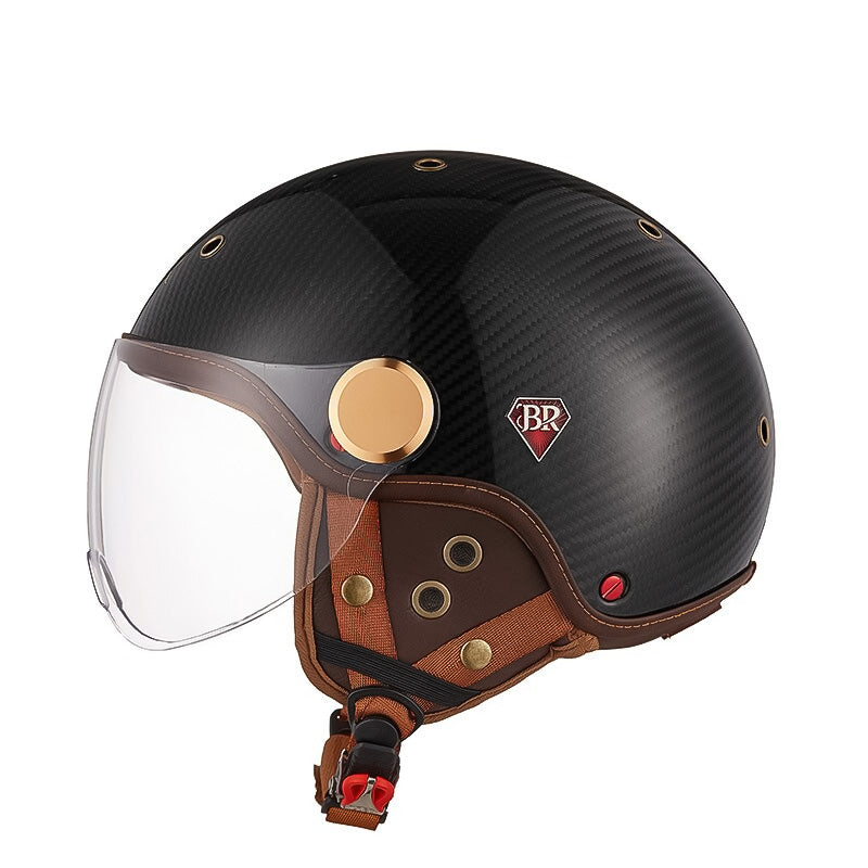 Kask motocyklowy z włókna węglowego, z certyfikatem CE, lekki