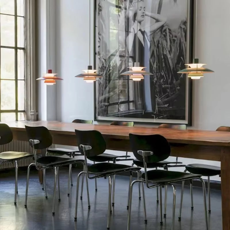 Lampa wisząca Petal, inspirowana stylem duńskim, żelazna rama, 3 rozmiary