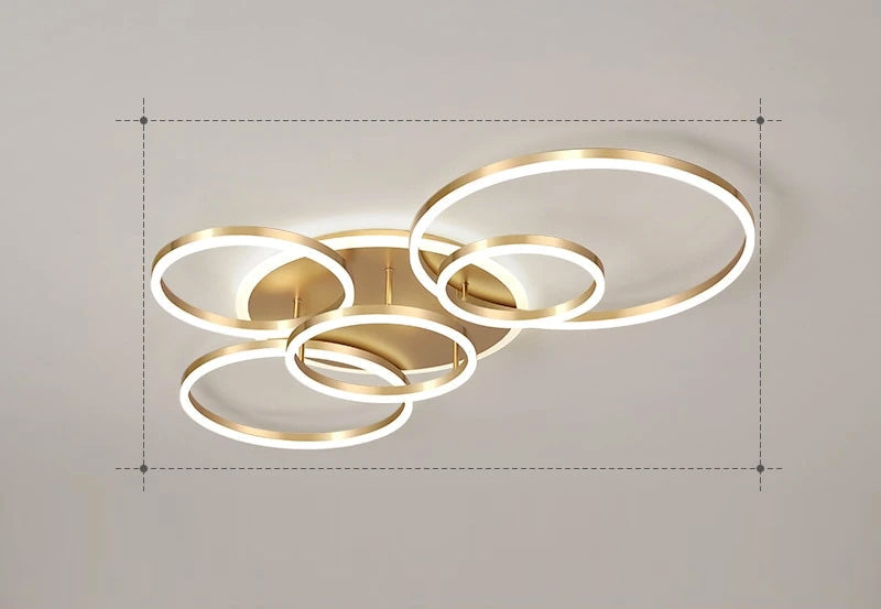 LunaRing Flydende Ring LED Loftslampe, Guld eller Hvid, Fjernbetjent Dæmpbar