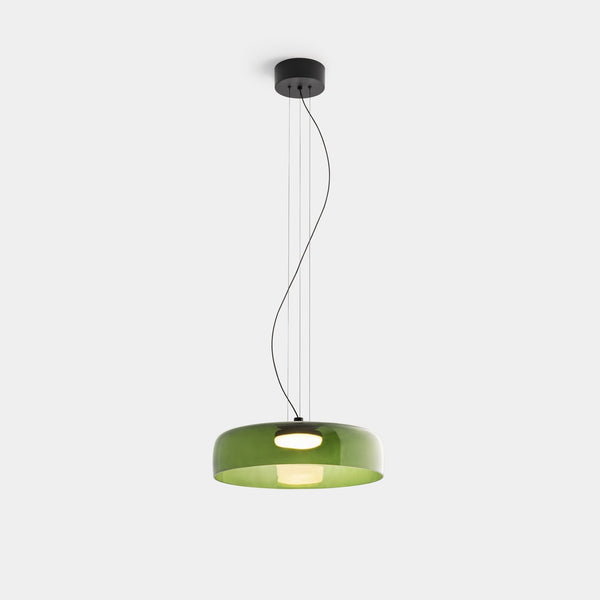 FjordLumen glazen hanglamp, warme ledgloed, ontwerp met meerdere niveaus