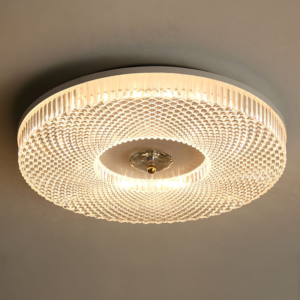 Plafonnier LED Luminia à montage encastré, finition élégante en métal et acrylique