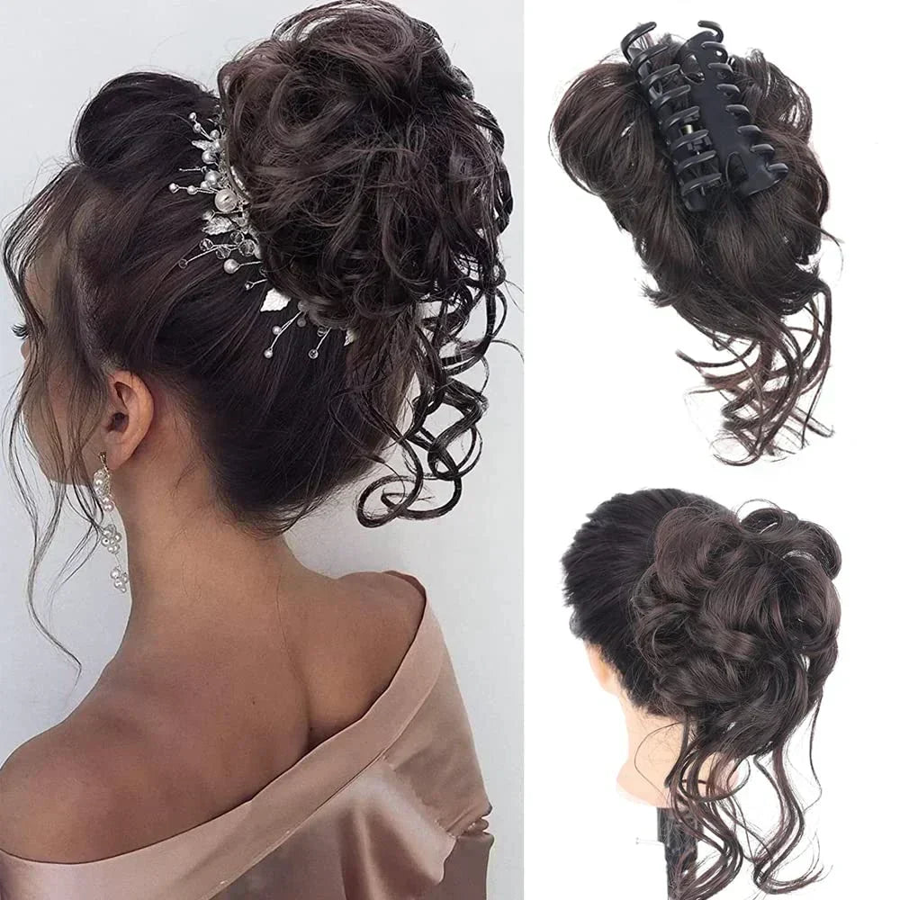 Curly Hair Bun – Clip-in Hair Piece with Volume and Natural Look