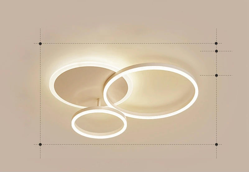 LunaRing Flydende Ring LED Loftslampe, Guld eller Hvid, Fjernbetjent Dæmpbar
