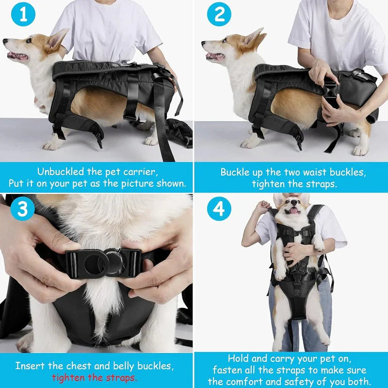 Front-Carry Dog Backpack Carrier For Hiking And Outdoor Trips