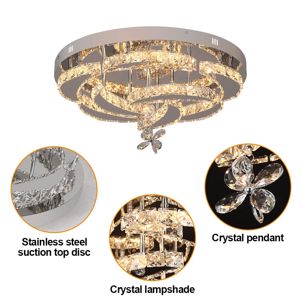 Stropní lustr, design Roselle Crystal, chromovaný přisazený model