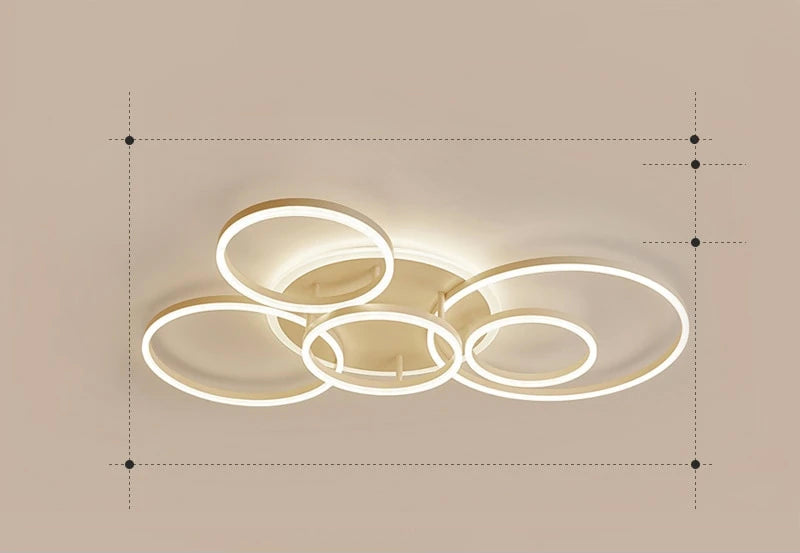 LunaRing Flydende Ring LED Loftslampe, Guld eller Hvid, Fjernbetjent Dæmpbar