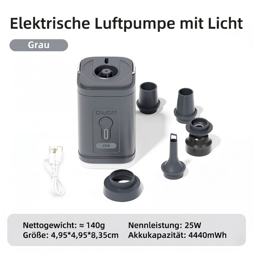 משאבת אוויר קומפקטית נטענת ב-USB עם ניפוח וריקון 2-ב-1 | Fioriscas