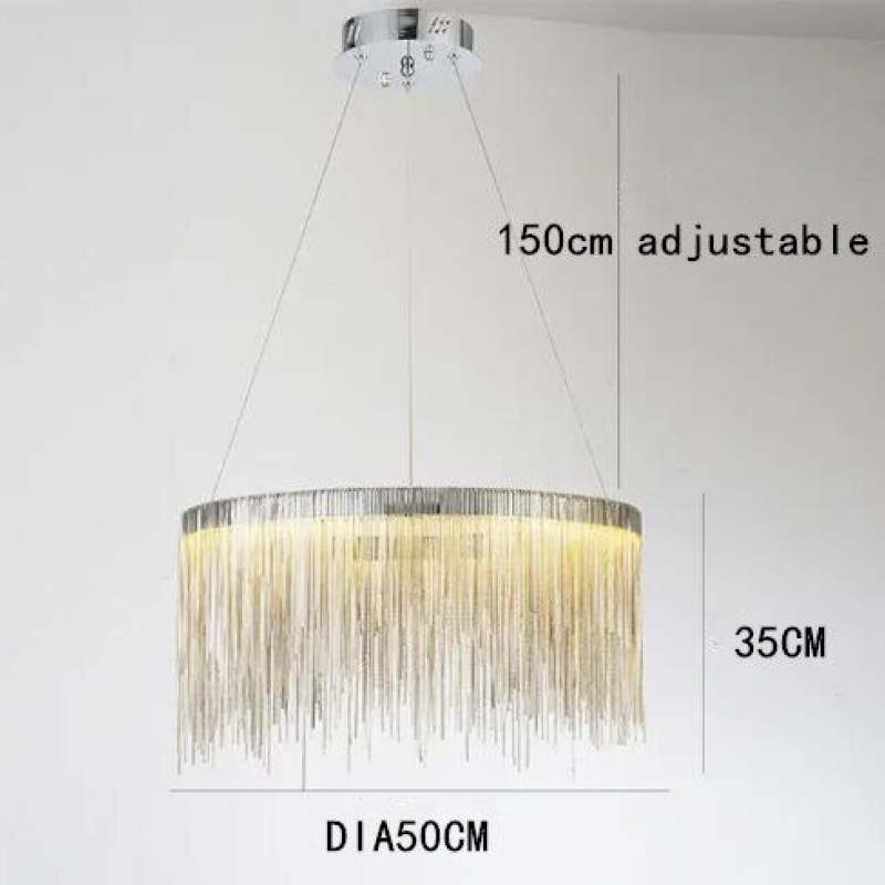 Arisha Quasten-Ketten Art Deco Pendelleuchte Silber/Gold Wohnzimmer/Flur | Fioriscas