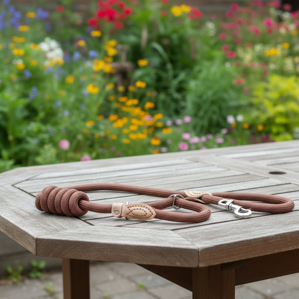 Robust dog leash made from climbing rope for maximum safety - Fioriscas