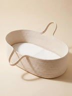 Hand-Braided Cotton Rope Moses Basket with Fitted Mattress Included