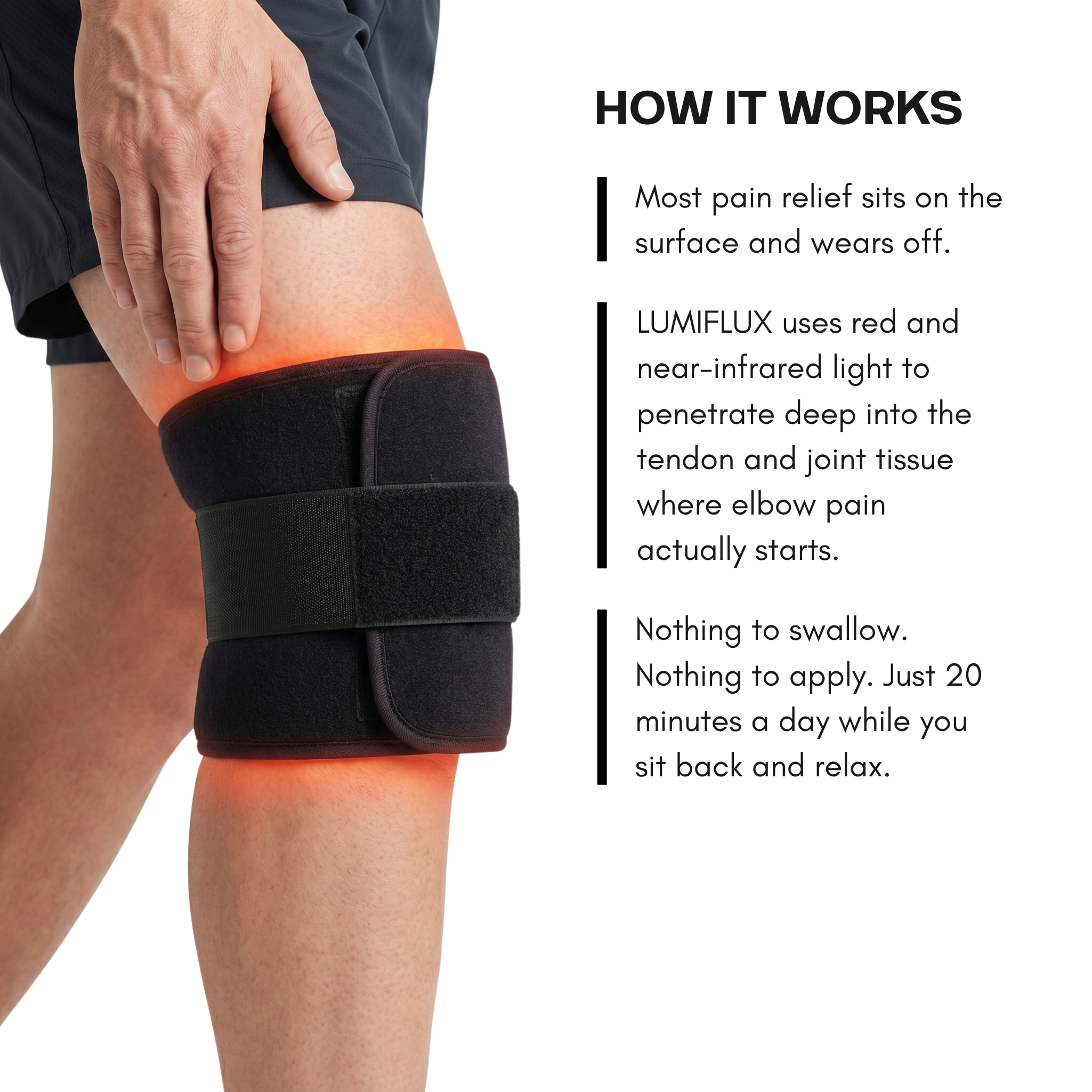 KneeRevive Pro — terapeutyczna podkładka na kolano ze światłem czerwonym 660 nm i 850 nm