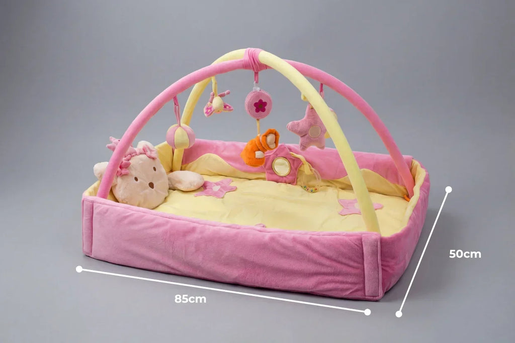 Rechteckiger 2-in-1-Sinnesbogen und Spielmatte – Babys erster Aktivitätsbereich | Fioriscas