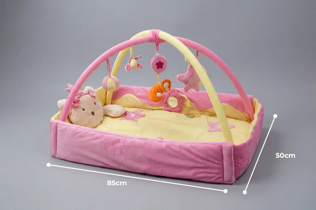 Rechteckiger 2-in-1-Sinnesbogen und Spielmatte – Babys erster Aktivitätsbereich | Fioriscas