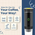 Dispositivo compacto para espresso com pressão de 20 bar e bateria de 7500mAh, para viagens | Fioriscas