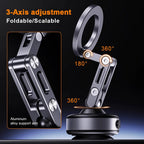 Magnetický držák telefonu do auta s otočným ramenem o 360° a přísavnou základnou