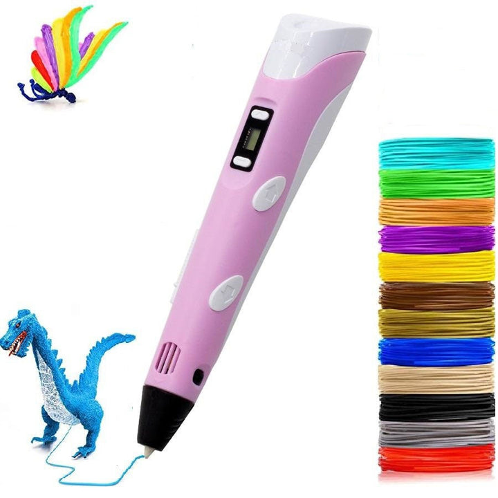 Dětské 3D pero na kreslení s 20 barvami filamentu, včetně 100m cívky PLA vlákna