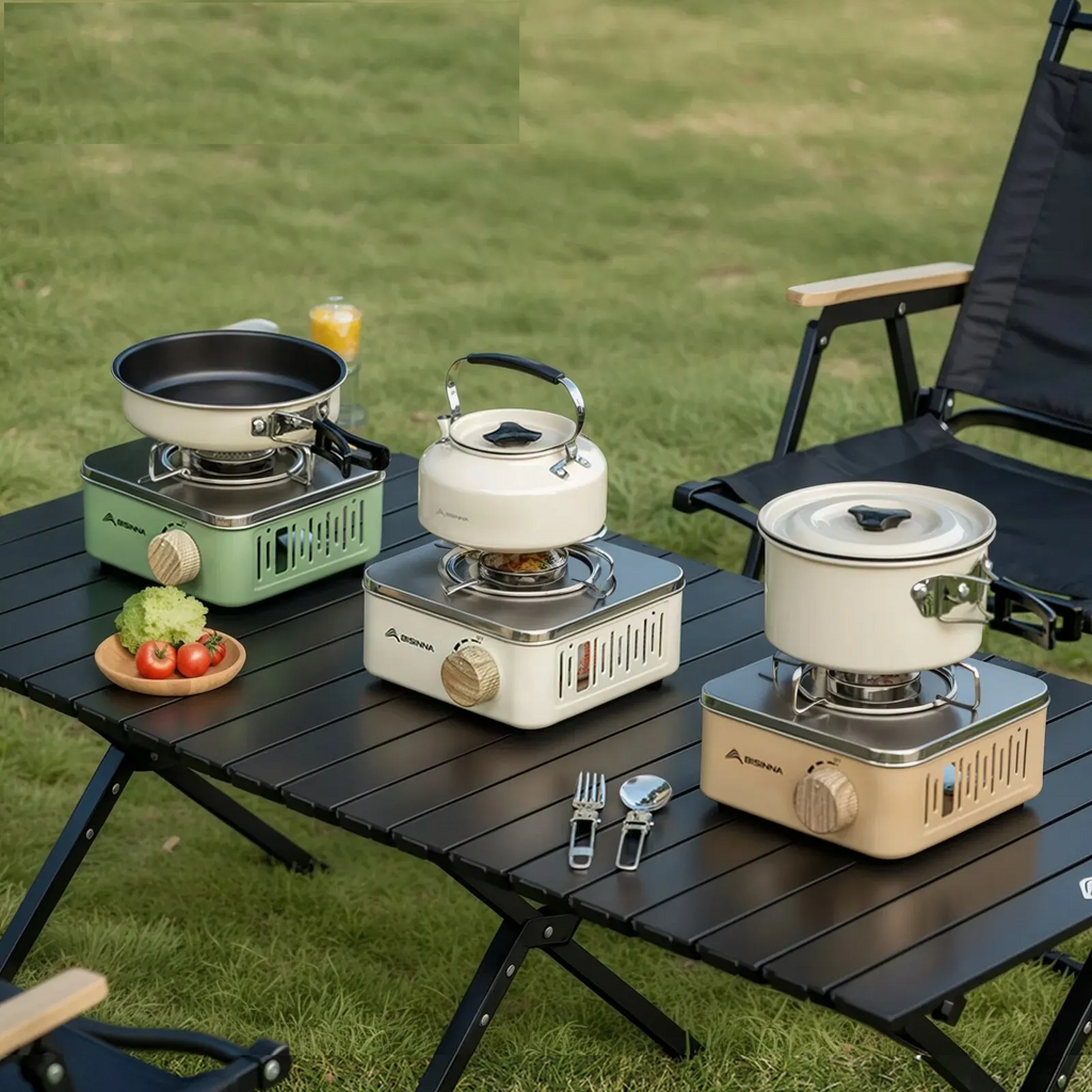 TerraFlame Compact 2800 W-gaskomfur til camping og udendørs madlavning