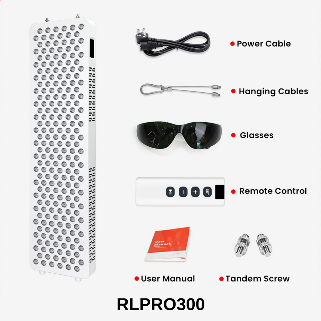 RLPRO-paneel met negen rode lichtgolven voor een gezonde huid thuis | Fioriscas