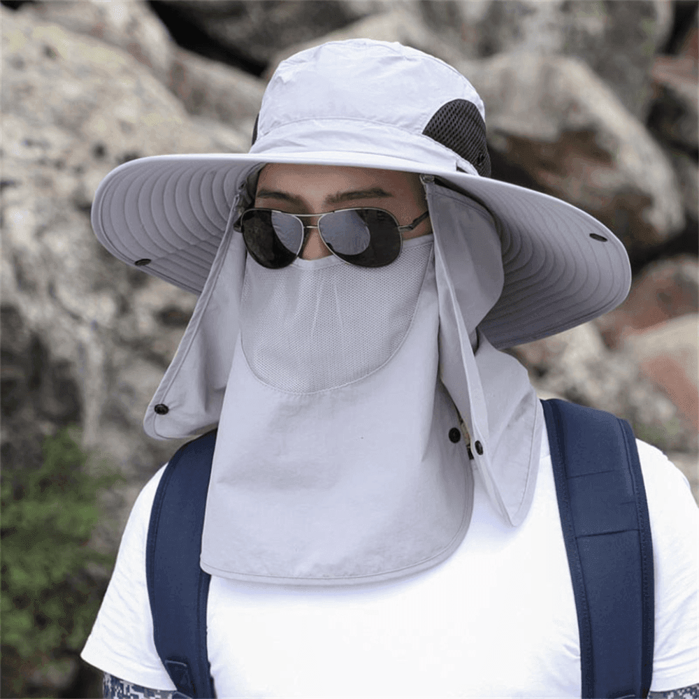 Sluneční klobouk se širokou krempou a UV ochranou s nastavitelným páskem na rybaření a turistiku
