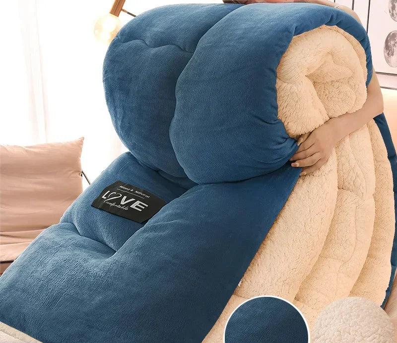 Coperta in pile di flanella oversize, biancheria da letto traspirante a doppio strato