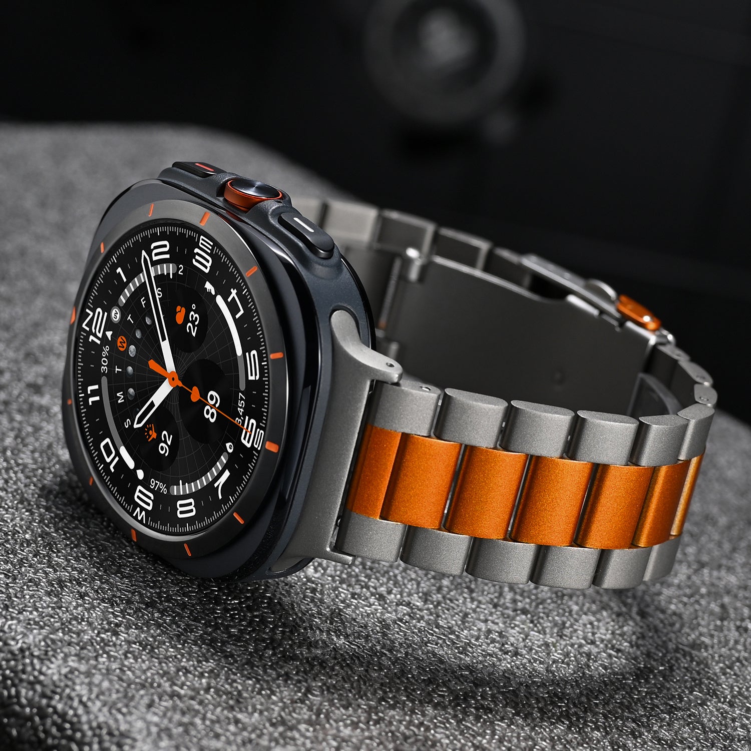 Aurex Titanium Watch Band for Samsung Galaxy Watch Ultra, Folding Buckle