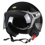 LyraJet Retro Motorcycle Helmet, DOT & ECE Certified, Bubble Visor