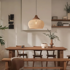 Kevara rotan hanglamp, handgeweven kap van natuurlijk materiaal, twee maten