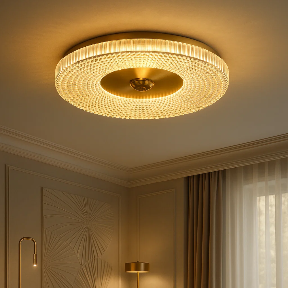 Plafonnier LED Luminia à montage encastré, finition élégante en métal et acrylique