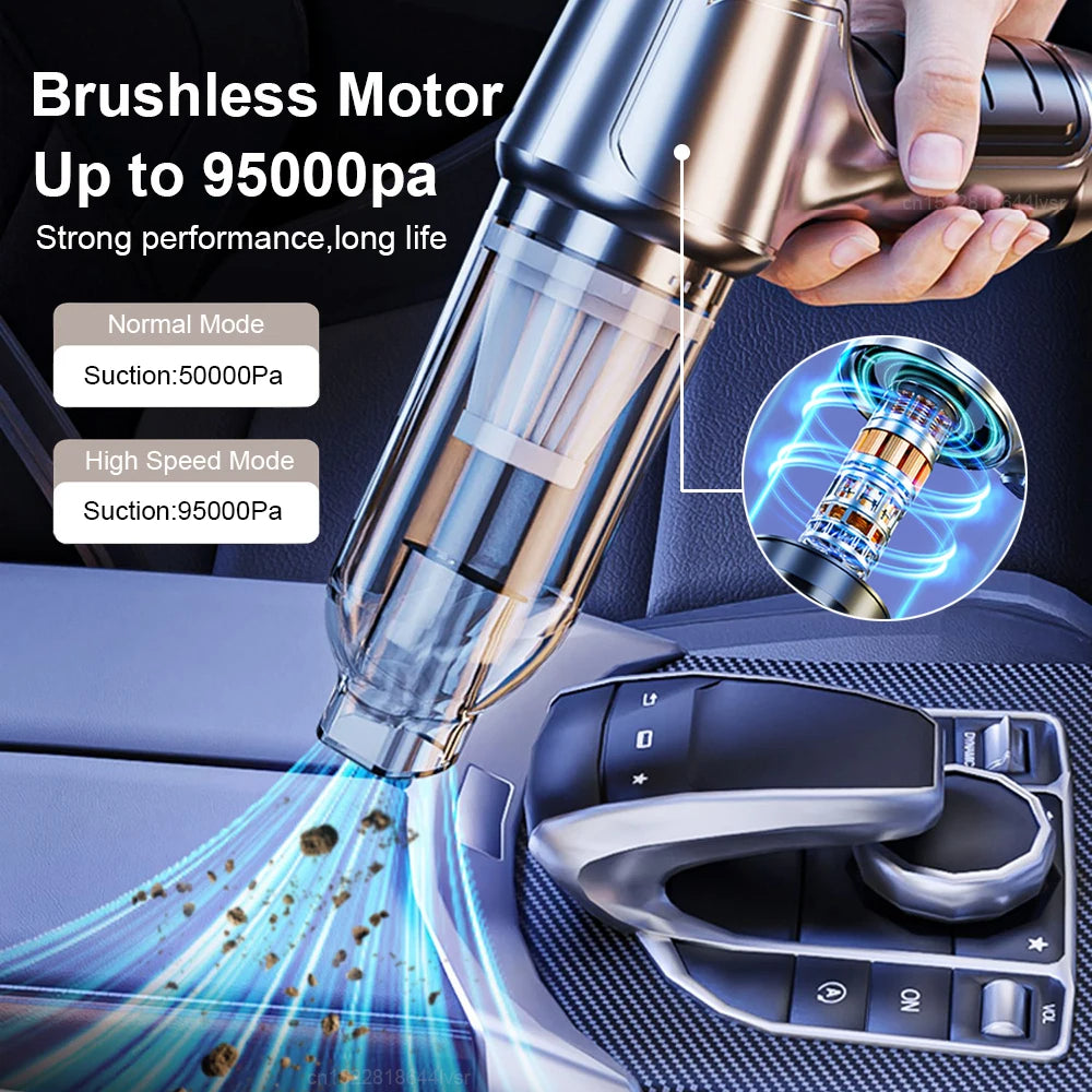 Cordless Car Vacuum With 95000Pa Suction For Drivers | Fioriscas