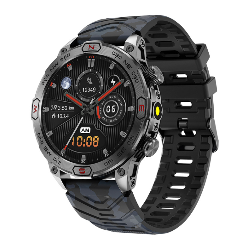 Rugged GPS Smartwatch For Outdoor Tracking, Heart Rate & Blood Oxygen
