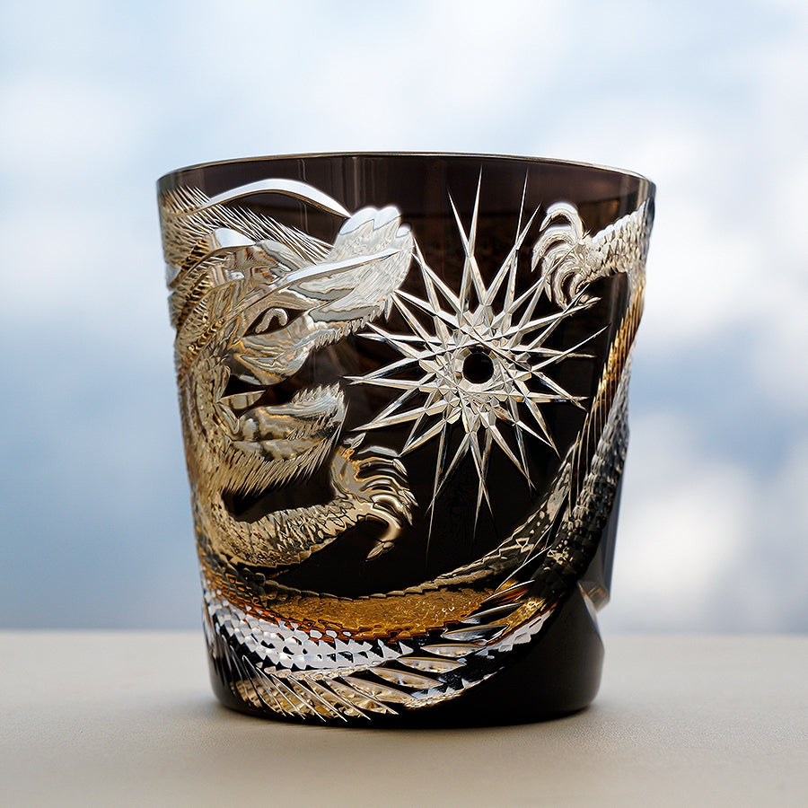 Takumi Soaring Dragon Crystal Whisky Glass, Wooden Box