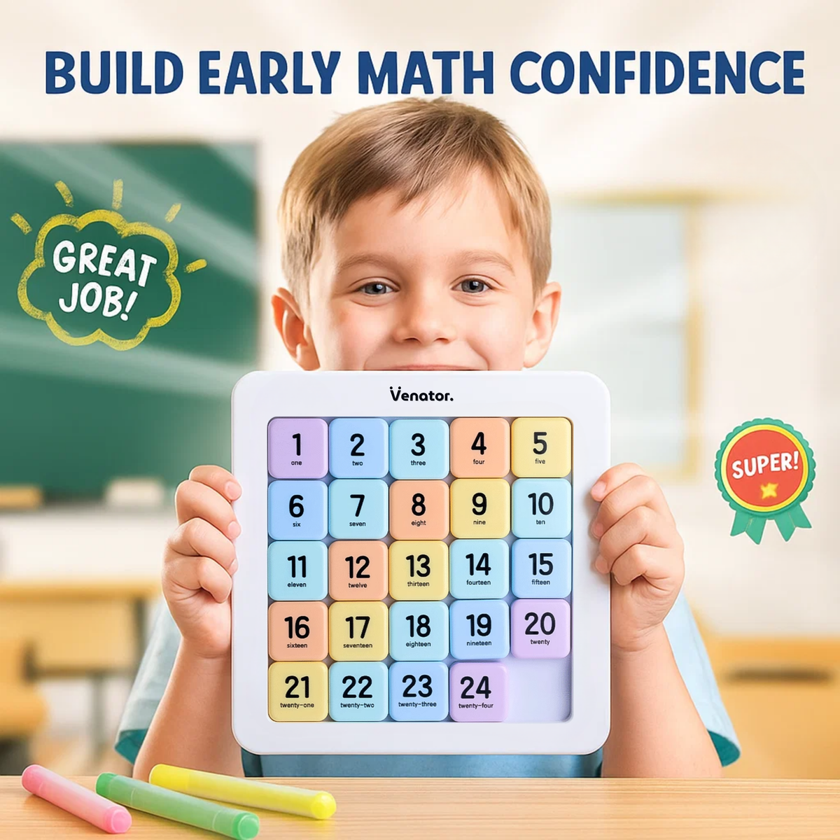 Portable Educational Number Puzzle for Focus, Logic, and Early Math Skills | Fioriscas