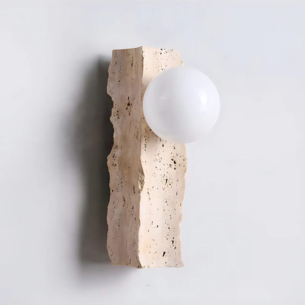 G9 LED Wall Sconce In Natural Stone And Aluminum, Orion