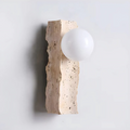 G9 LED Wall Sconce In Natural Stone And Aluminum, Orion