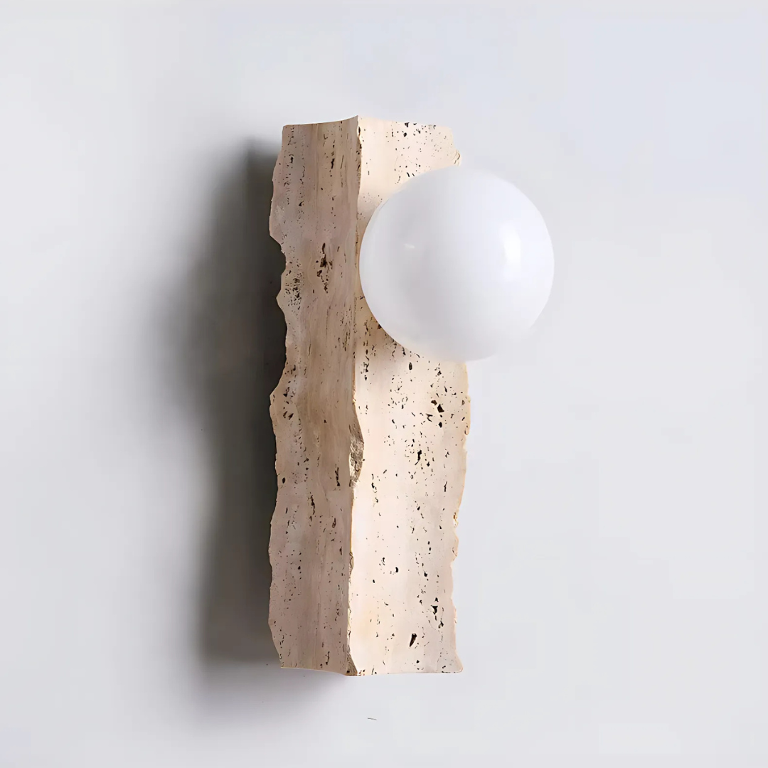G9 LED Wall Sconce In Natural Stone And Aluminum, Orion