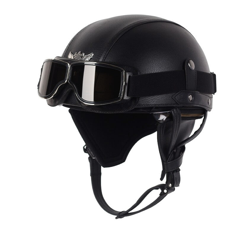 Motocyklová helma NovaRove, retro styl, výsuvný UV štít, certifikace DOT
